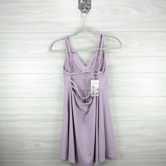 Crisscross Backless Flare Mini Slip Dance Active Dress - Picture 5 of 8